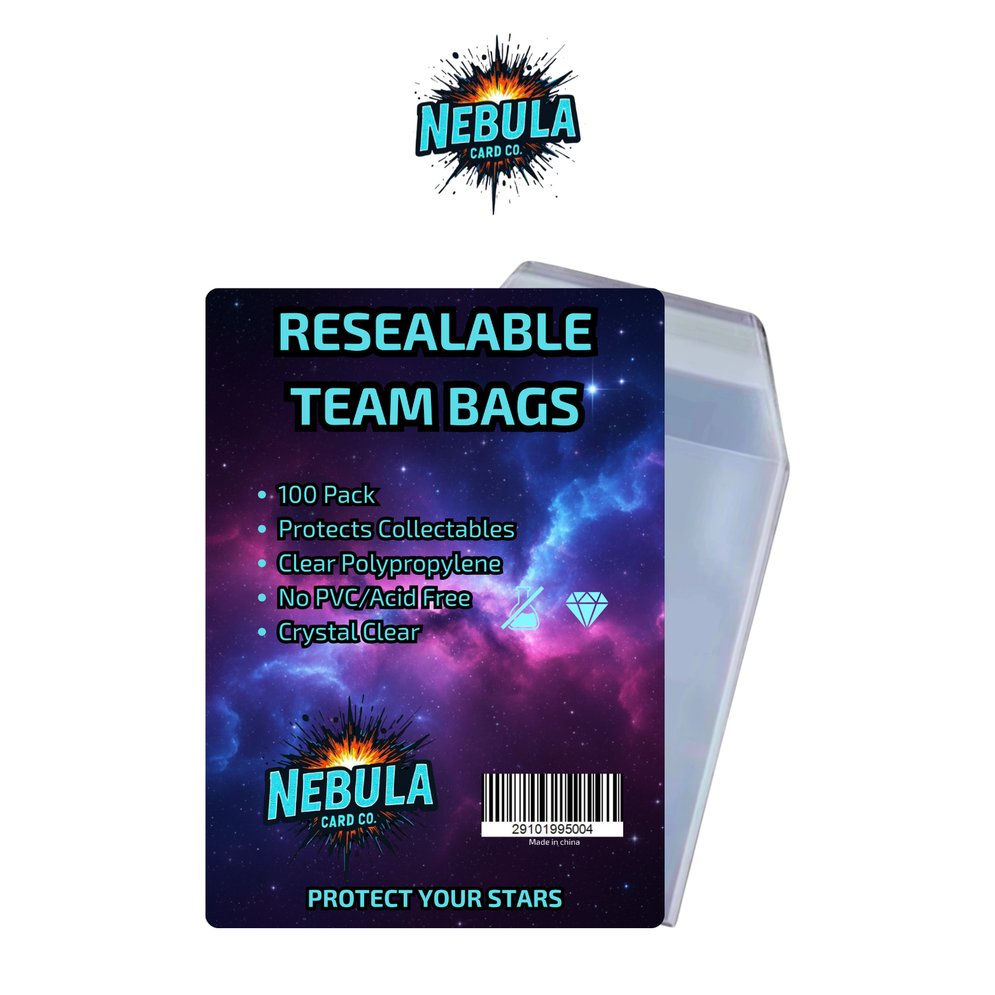 TEAM BAGS RESEALABLE 100 PACK
