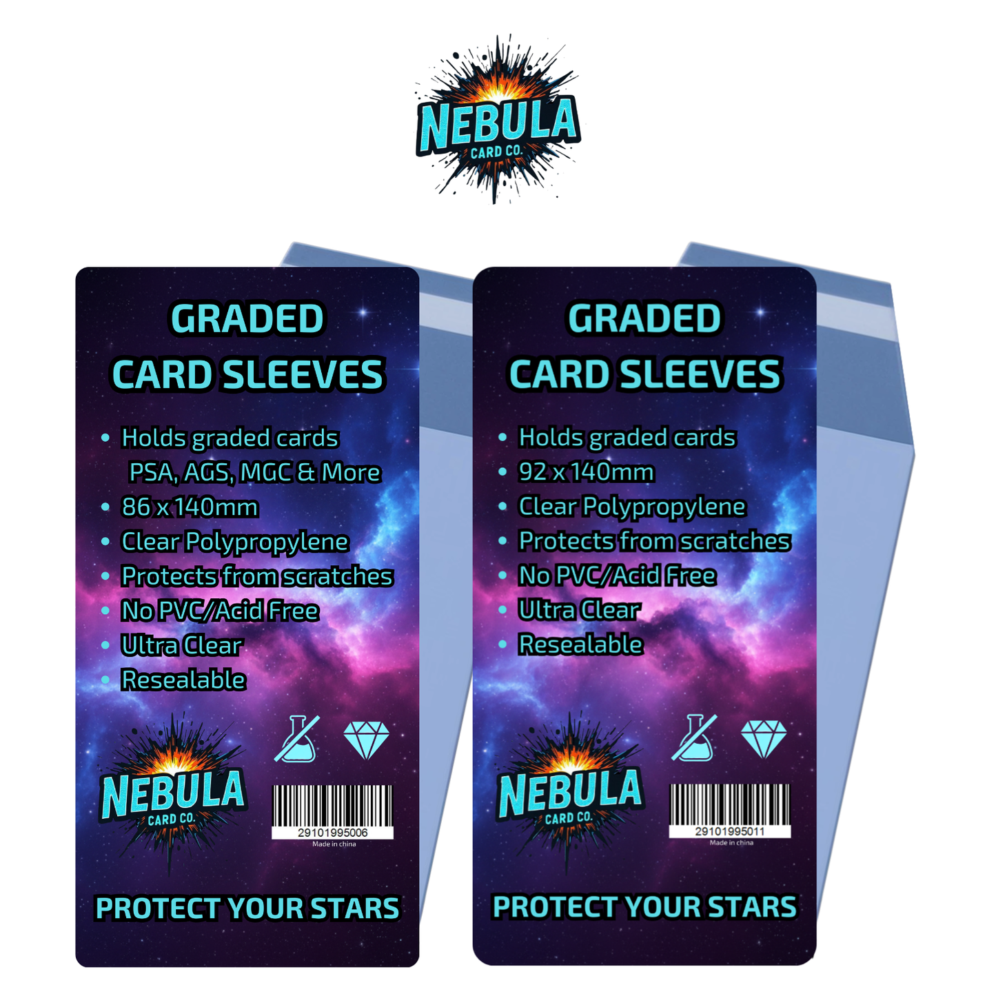 GRADED CARD SLEEVES 100 PACK